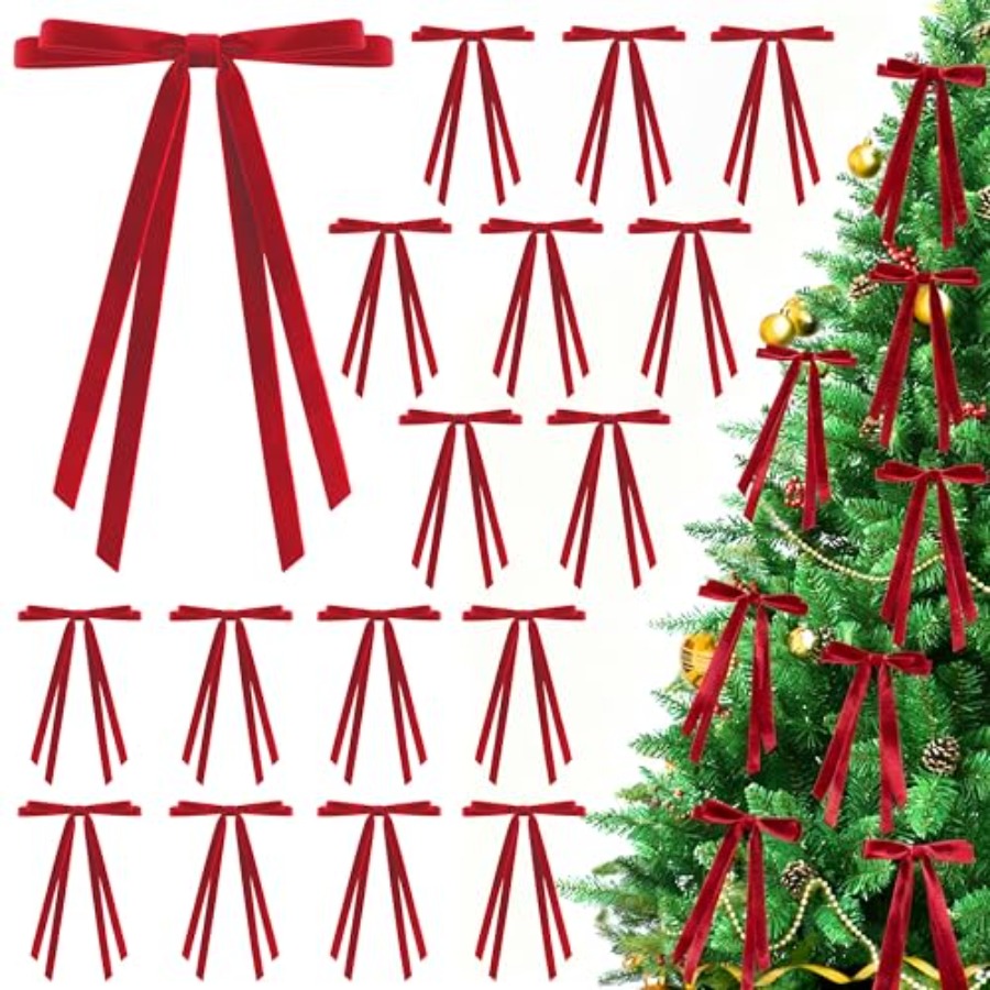 Bow Tie Pre Tied - 24 Pcs Christmas Bows for Tree,