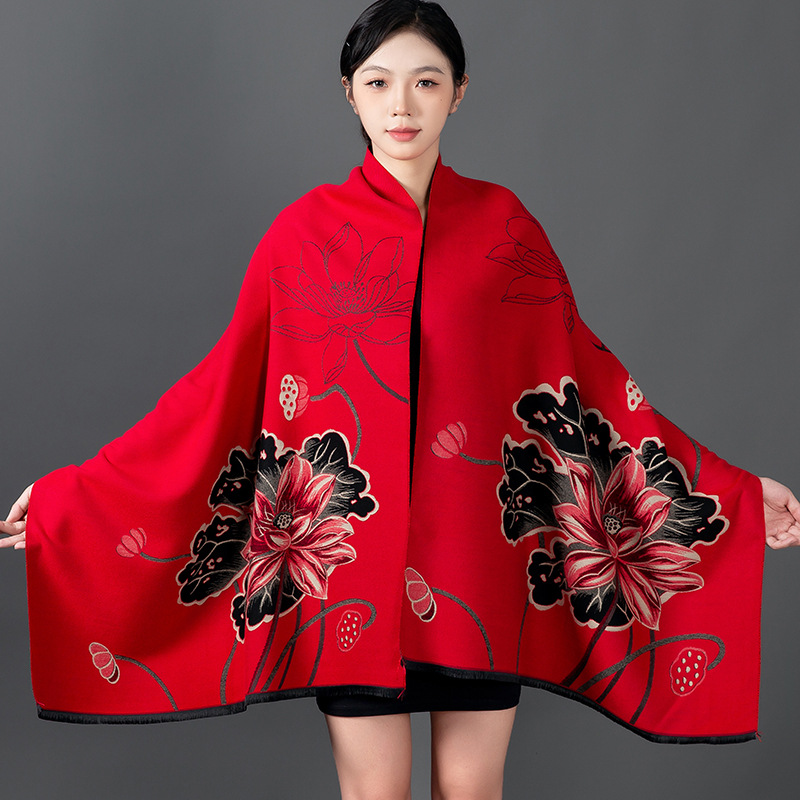 Women Winter Shawl Cashmere Sc - Woven Scarf Blanket review and price