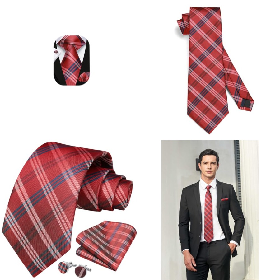 Mens Ties Set Stripe Plaid Tie - Silk Tie Striped review and price