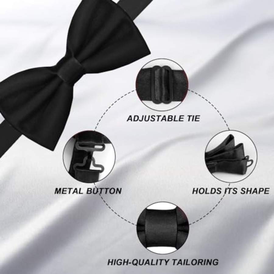WOXVM Men's Bow Ties Solid Col - Bow Tie Pre Tied review and price