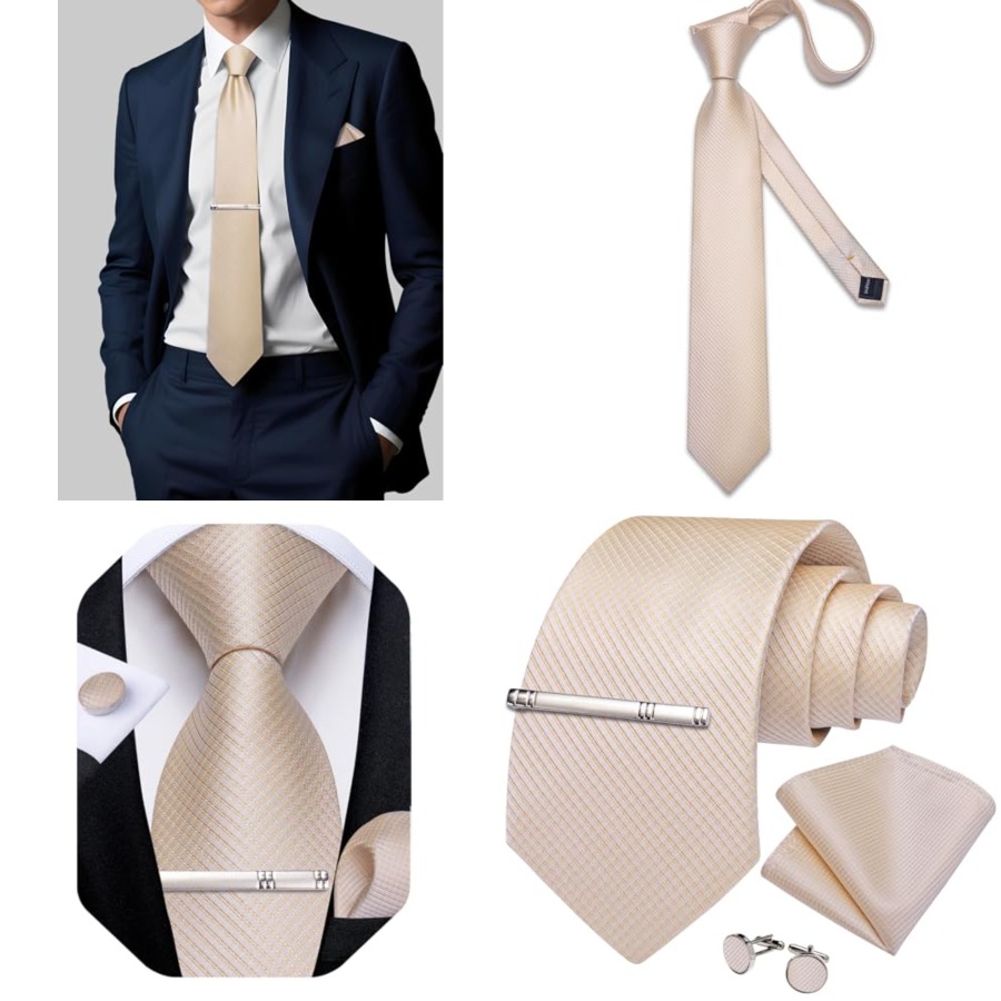 Plaid Ties for Men Silk Checke - Pocket Square Set review and price
