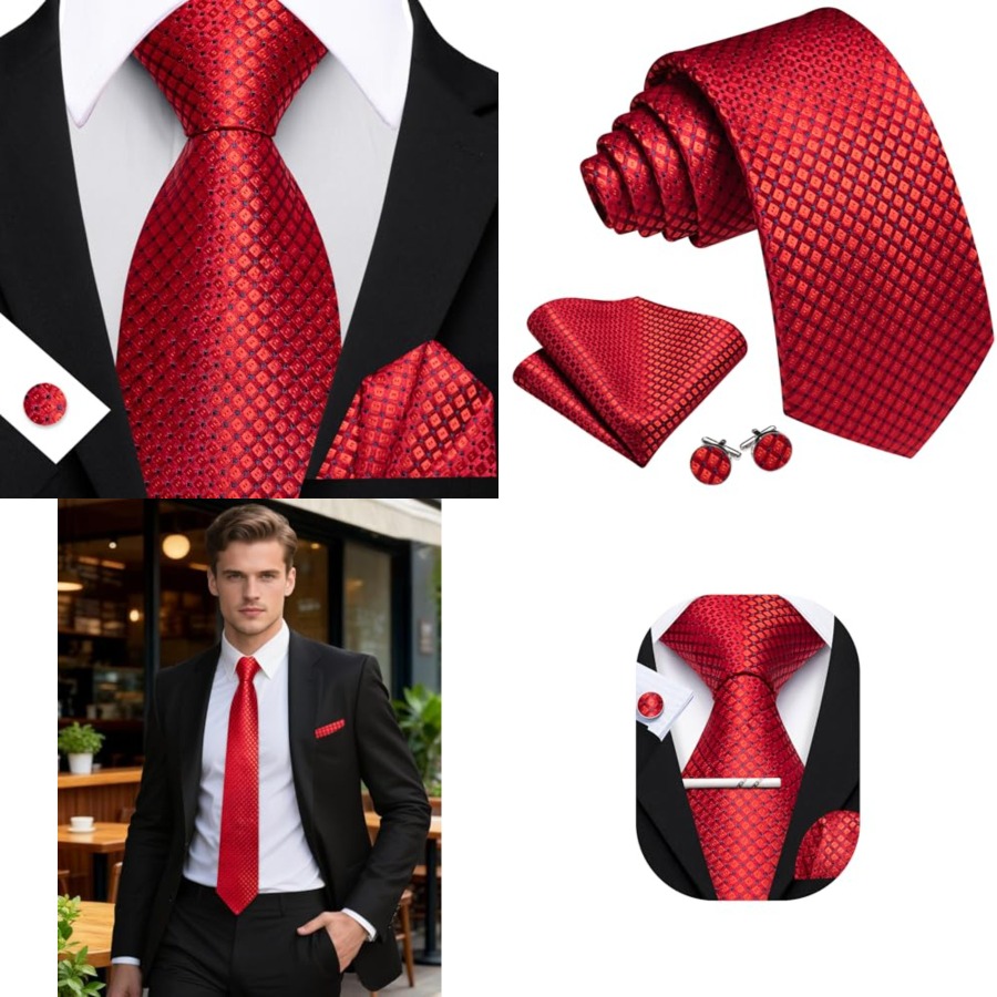 Men Plaid/Striped Ties Set Sil - Silk Tie Striped review and price