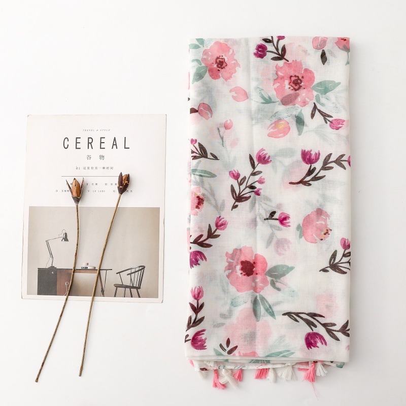 Luxury Brand Scarf Floral Cott - Pashmina Wrap Large review and price