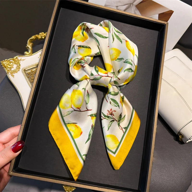 70cm Square Lemon Print Yellow - Face Scarf Mask review and price
