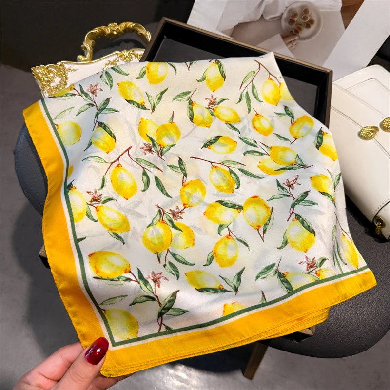 70cm Square Lemon Print Yellow - Face Scarf Mask review and price