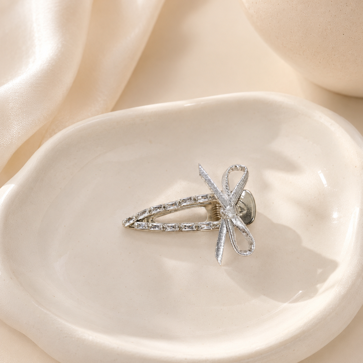 Y2K Bow Hair Clip Silver Alloy - Tie Clip Silver review and price