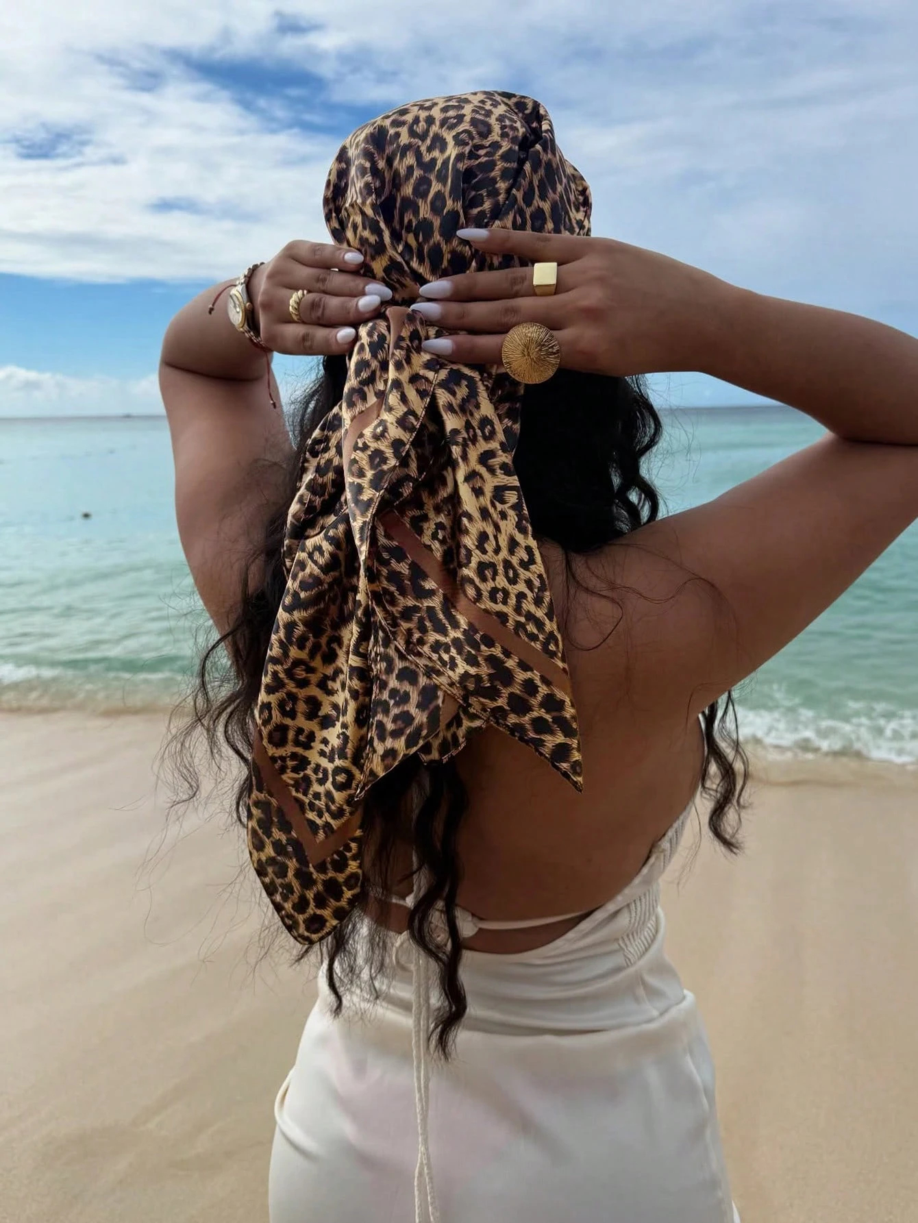 90cm Leopard Print Neckerchief - Face Scarf Mask review and price