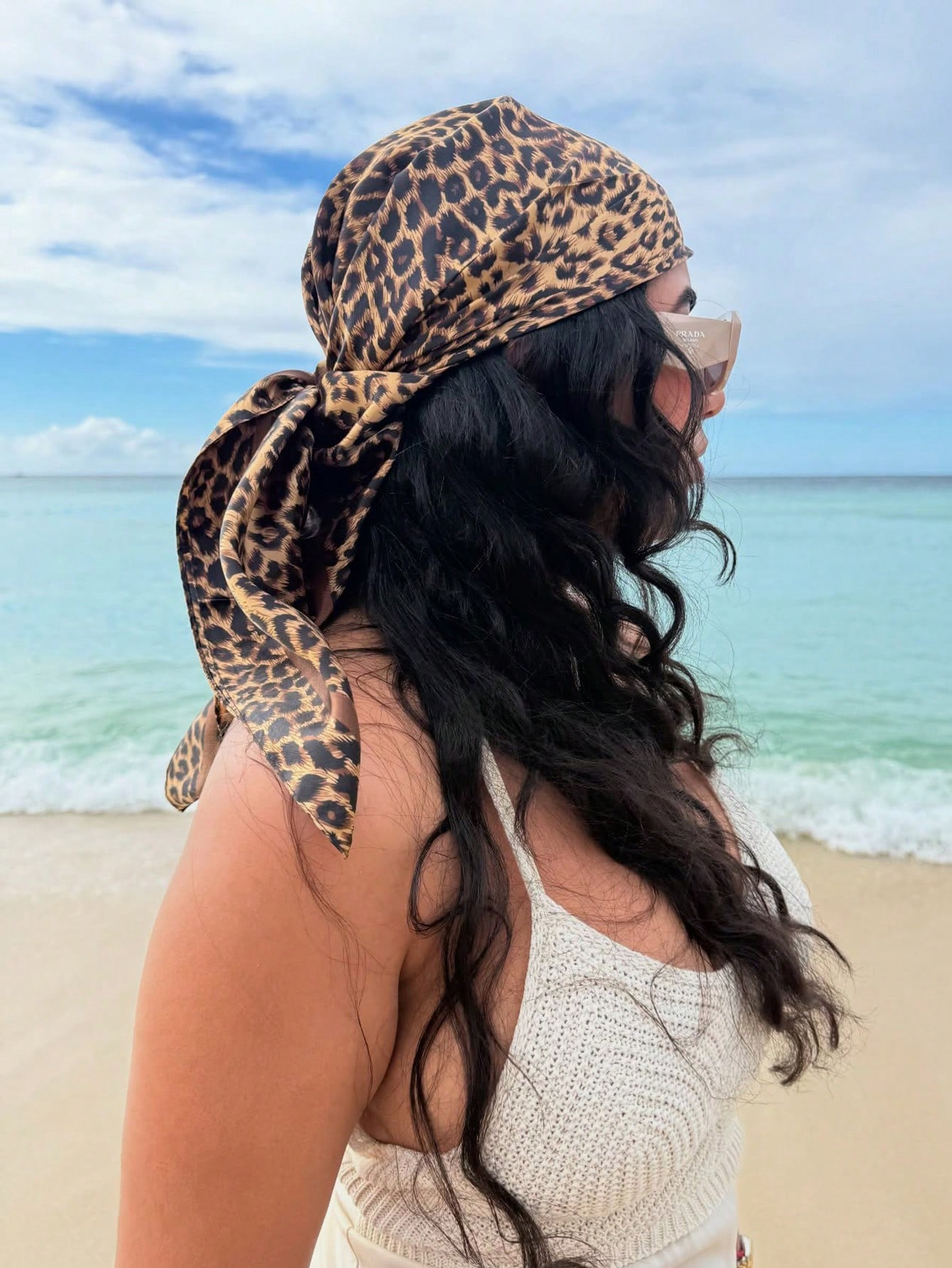 90cm Leopard Print Neckerchief - Face Scarf Mask review and price