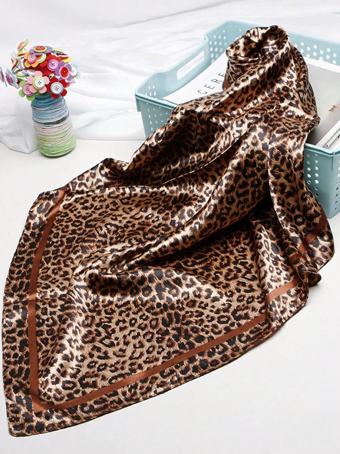 90cm Leopard Print Neckerchief - Face Scarf Mask review and price