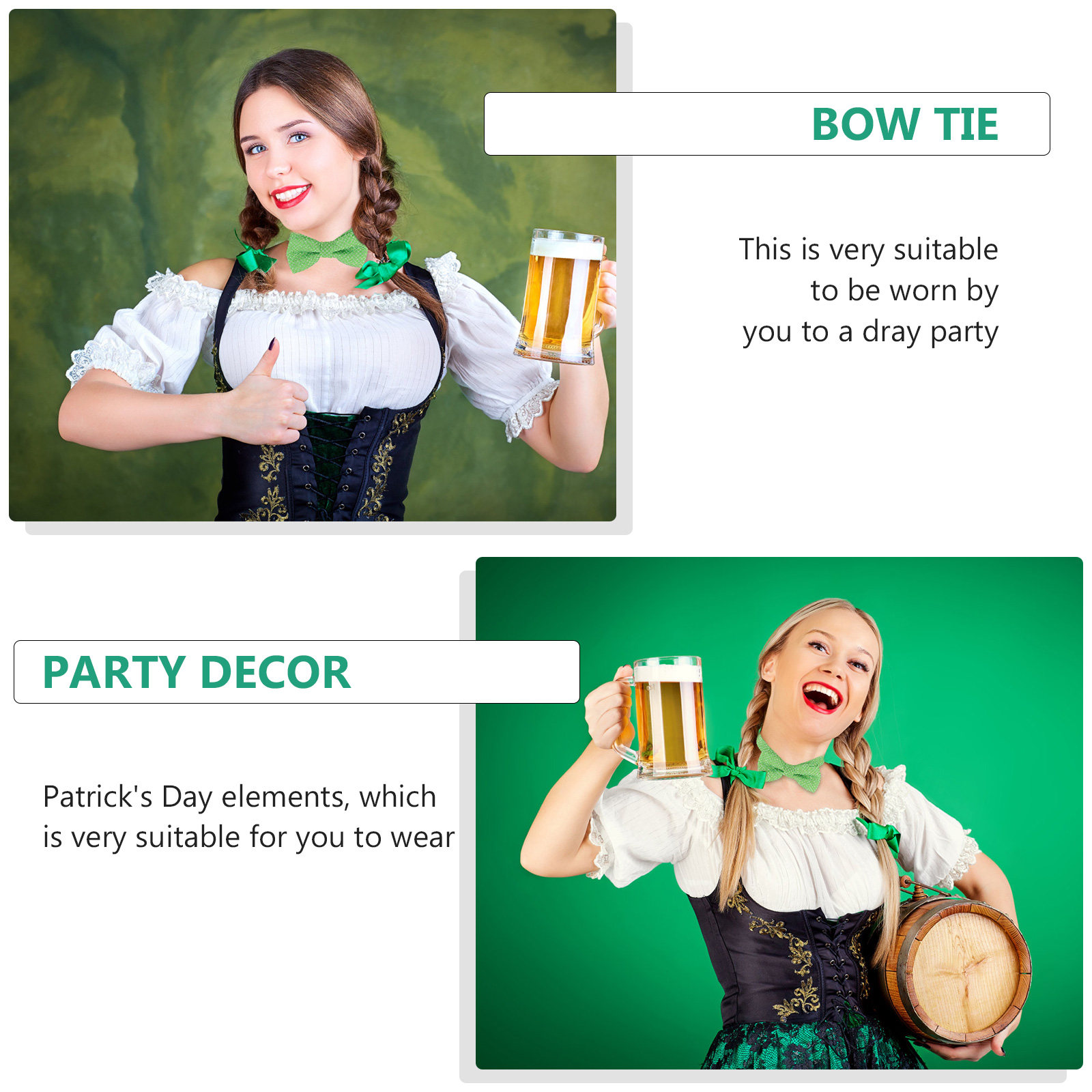 2Pcs Kids Bowtie Set St Patric - Bow Tie Pre Tied review and price