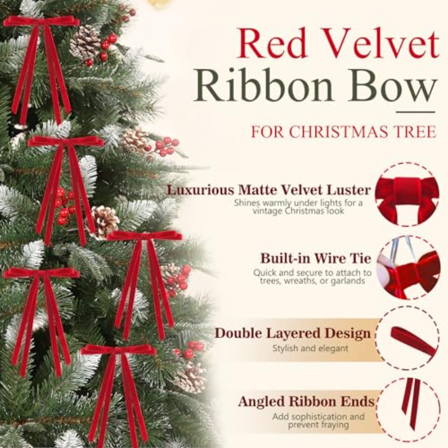 24 Pcs Christmas Bows for Tree - Bow Tie Pre Tied review and price