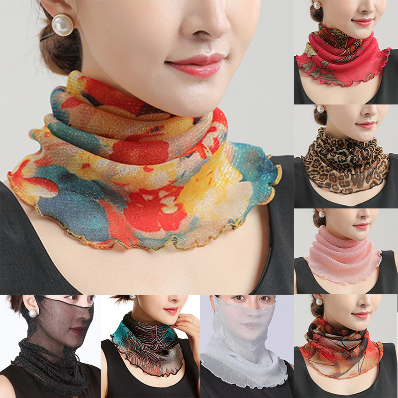 Spring Summer Chiffon Neck Col - Face Scarf Mask review and price