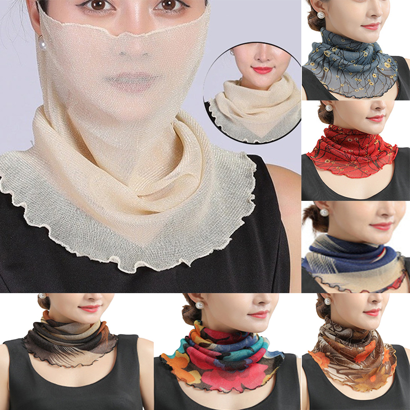 Spring Summer Chiffon Neck Col - Face Scarf Mask review and price