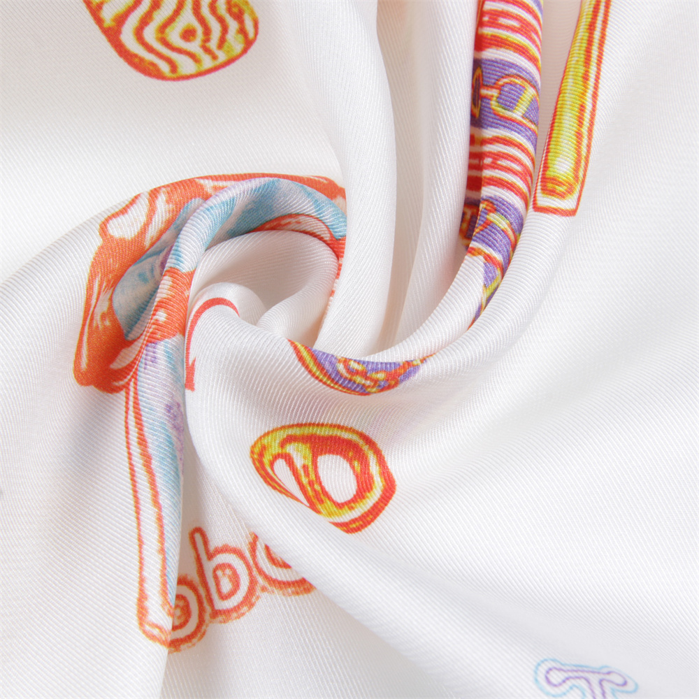 POBING Curled Twill Silk Scarf - Scarf Silk Square review and price