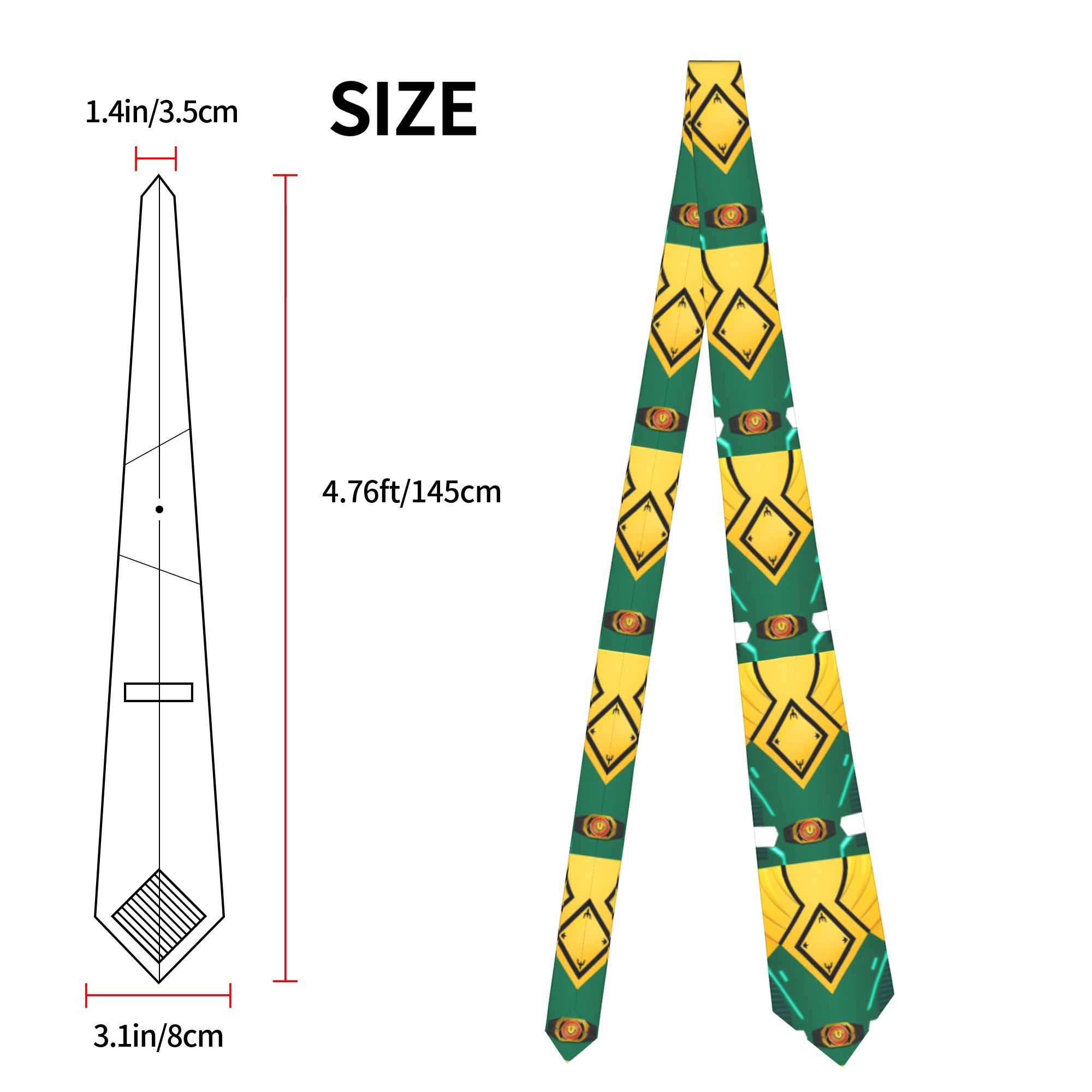 Necktie MMPR Green Power Range - Skinny Tie Men review and price
